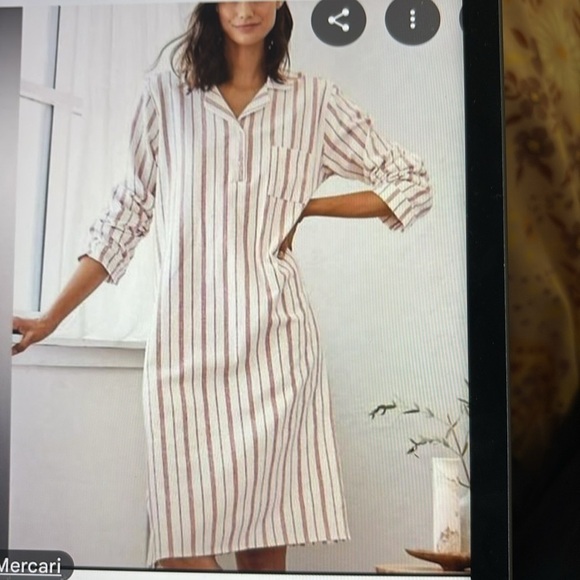 Garnet Hill Organic Cotton Flannel Nightgown XL - Picture 1 of 12